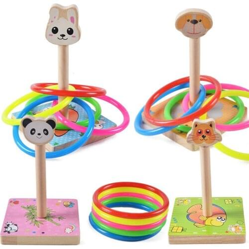 Wooden Childrens Educational Lap Game Baby Throwing Game Ring Set Ring Circle Parent-child Interaction Outdoor Loop Game Puzzle