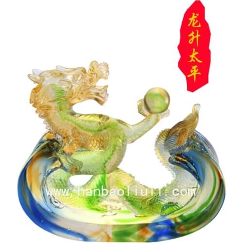 Long-liter glass ornaments peace Xianglong work Zhou Qingsheng opening day promotion gift new house lettering