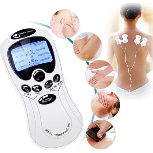 Electric Stimulation Tens Machine 8 Modes Body Massager Digital Therapy Massage Electronic Pulse Muscle Stimulator For Neck Back