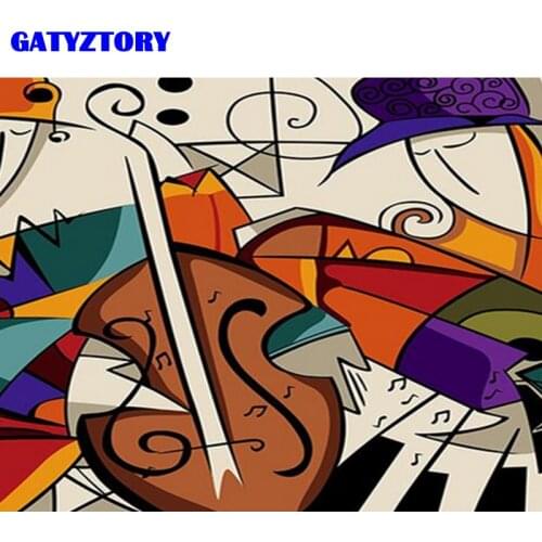 GATYZTORY Frame Painting By Numbers Abstract DIY Picture For Wall Art Oil Painting Kits Acrylic Handmade Gift
