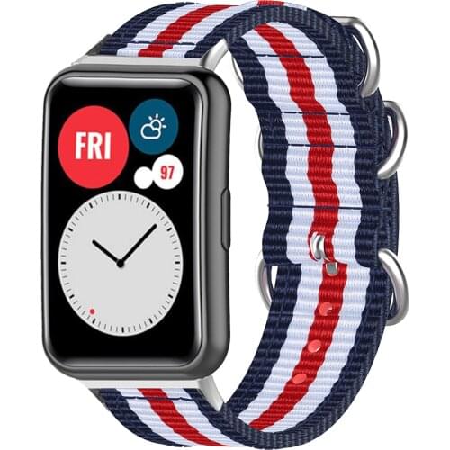 Canvas Replacement Watch Band Strap For Huawei Watch Fit Intelligent Wearable Accessories Printed Silicone Watch Strap