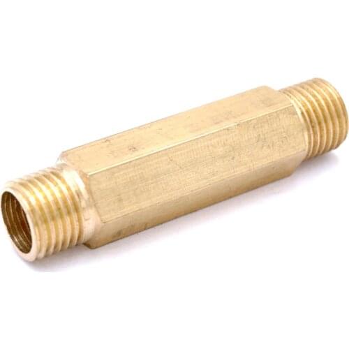 Brass Pipe fitting connector Coupler 1/4" BSP Male Thread Turn 1/4" BSP Male Thread Lenth 60mm for water pipe Plumbing
