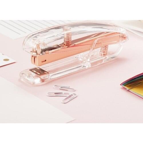 Rose Gold Stapler Edition Metal Manual Staplers 24/6 26/6 Include 100 Staples Office Accessories School Stationery Supplies #R50