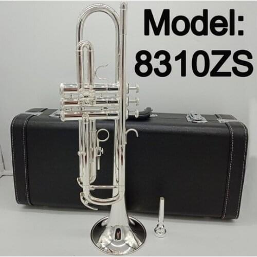 Music Fancier Club Bb Trumpet 8310ZS Silver Plated Music Instruments Profesional Trumpets Student Included Case Mouthpiece