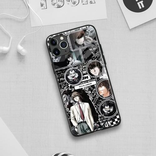 Light Yagami Death Note anime Soft Silicone Glass Phone Case for IPhone SE 6s 7 8 Plus X Xr Xs 11 12 Mini Pro Max Samsung