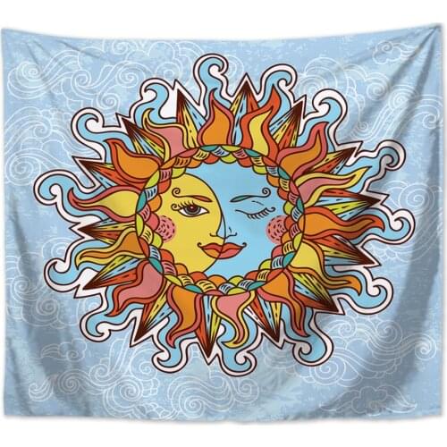 Moon sun tapestry wall hanging Garden posters for outside 3d large fabric wall tapestry