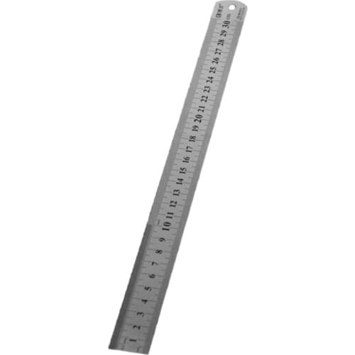 Stainless Steel Metal Ruler 30CM Straight Ruler Measurement Double Sided for Sewing Foot Sewing & School Stationery