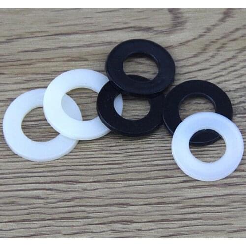 Nylon Flat Washers Plastic Washers Gaskets Black/White M2 M2.5 M3 M4 M5 M6 M8 M10 M12