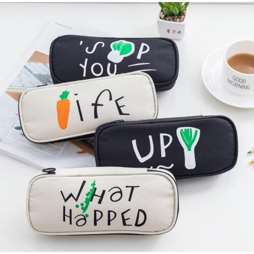 New 8pcs/lot Kawaii Pencil Bags Carrot Large Capacity Bag for School Office Stationery Cute Pencil Pouch Makeup Organizer Purses