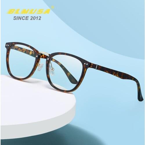 BLMUSA 2021 New Vintage Optical Glasses Man Brand Designer Simple Reading Eyewear Women Retro Anti Blue Light Glasses For Men