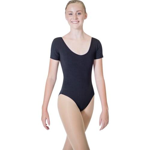 Wholesale White Black Cotton/Lycra Cap Sleeve Ballet Dance Leotards with Butterfly Back for Laides and Girls