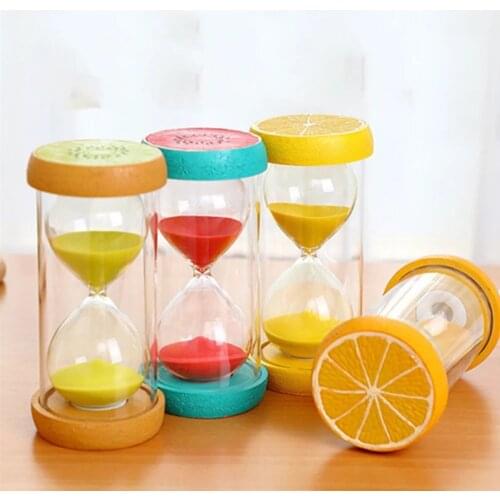 Hourglass 5 Minutes Sand Watch Fruit Timer Clock 15 30 Minute Sandglass Desk Ornaments Home Decoration Children Gift