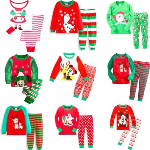 New Pajamas Kids Mickey Sleepwear Children Cartoon Set Baby Long Sleeve Christmas Clothing Boys Girls Pyjama Suit