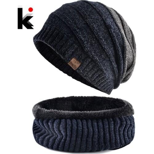 Bonnet Hat For Men Women Knitted Patchwork Beanies And Scarf Winter Warm Unisex Hat Scarf Set Fashion Hip Hop Skullies Gorras