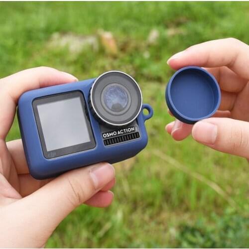 Camera Silicone Case Soft Rubber silica gel + lens cap Protector Housing For DJI Osmo Action Camera Accessories New Arrive