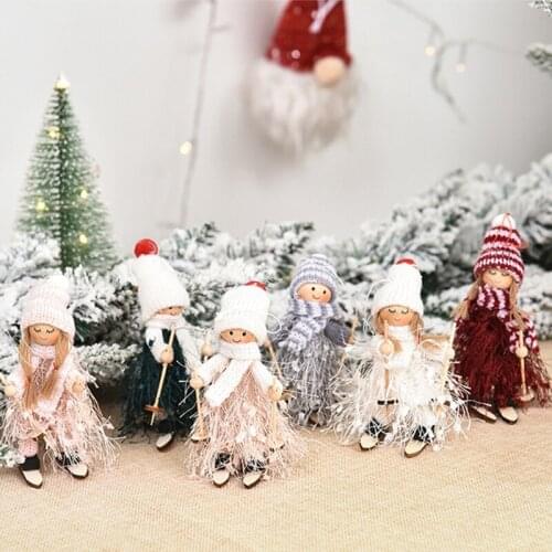 Christmas Tree Decorations Cute Ski Angel Girl Doll Pendant Ornament for Home 2020 Xmas Navidad Gifts New Year 2021 Kids Gift
