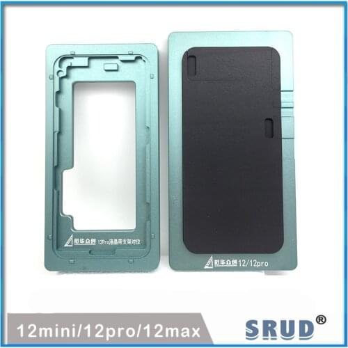 LCD Outer Glass Lens Aligning OCA UV Glue Mould + Laminated Mat Mold For iphone 12 12pro max mini LCD Touch Screen Repairing