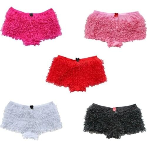 XXXL XXXXL XXXXXXL drop shipping best gift list Womens Ladies Pink Ruffled Lace Bloomers Knickers Panties Lingerie Burlesque