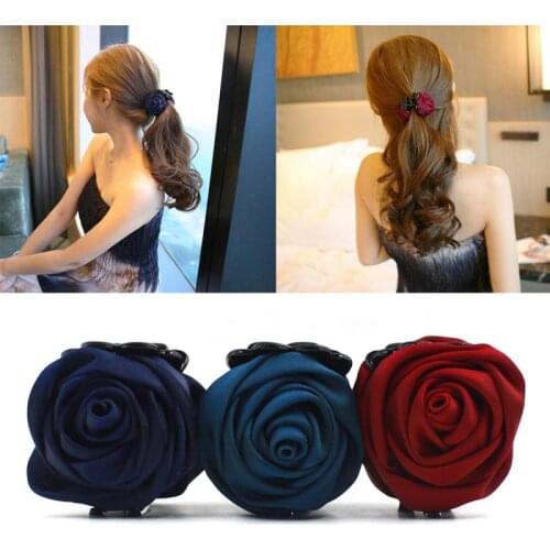 Fashion Korean Brand Hair Clip Rose Hair Claws Clips Hair Accessories For Women Girls Hair Crab Clamp Hairpin Headwear