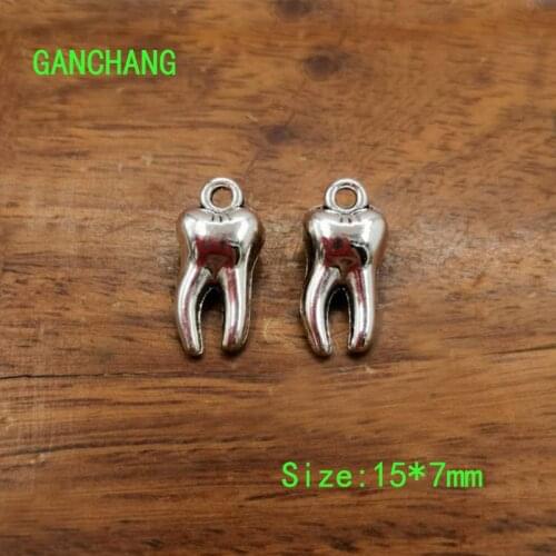 10pcs Charms zombie tooth teeth molar , 15*7mmTibetan Silver Plated Pendants Antique Jewelry Making DIY Handmade Craft