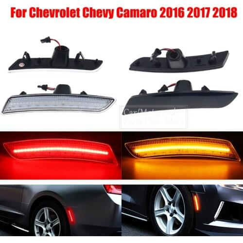 2/4Pcs Front Amber & Rear Red Led Side Marker Lights Turn Signal Indicator Lamps For Chevrolet Chevy Camaro 2016 2017 2018