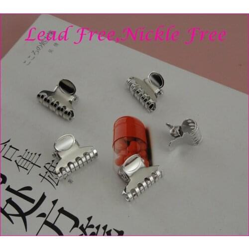 20PCS 2.5cm Silver Finish Oval Pattern Plain Metal Hair Claws clips at lead free and nickle free,claws jaw hair clips Grips