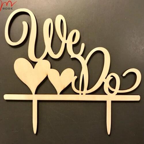 20pcs WE DO cake wedding decoration wedding wood cake topper