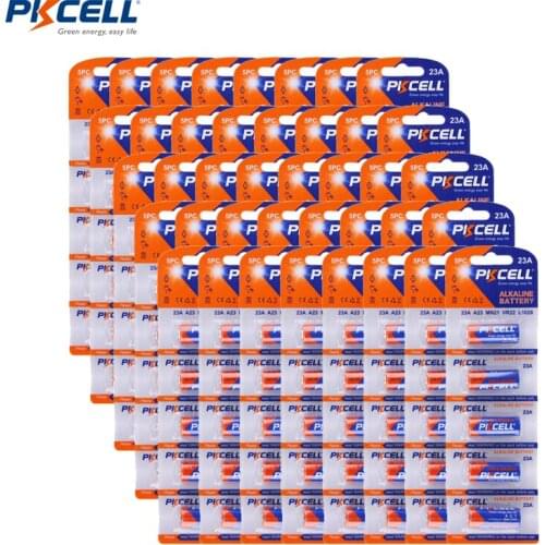 200PC/40pack PKCELL 23A 23A E 21/23 A23 23G A MN21 12V Alkaline Battery Primary Batteries for doorbell alarm car remote control