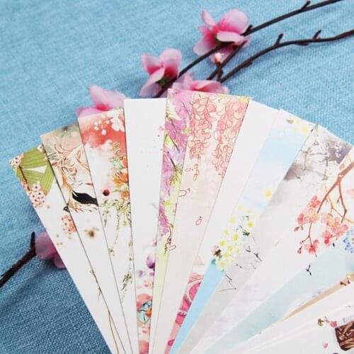 30Piece paper bookmark Stationery School Office Retro Student bird Flowers plants Fantasy starry sky Books Supplies 150*40MM