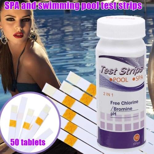 50pcs Pool Spa Test Strips Hot Tub Chlorine PH Alkalinity Spa Swimming Pool Testing Filtro Piscina Zwembad Accessoires Piscina