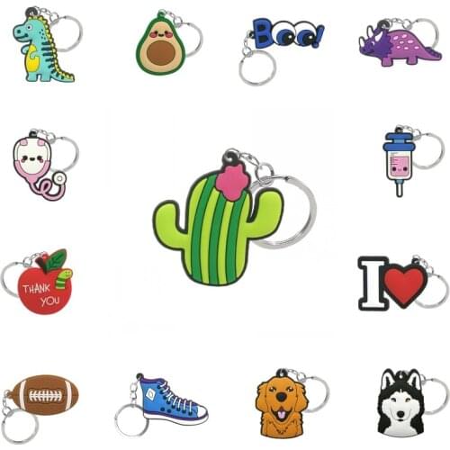 500pcs Keychain Hot Cartoon Key Chain Anime Key Ring Fashion Accessories Key Holder Kids Gift