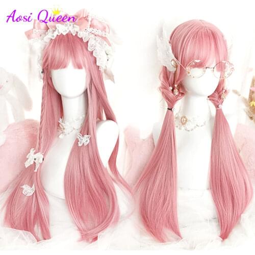 ＡＳ | Lolita Wig Cherry Blossom Pink Long Straight Hair Cute Girl Lolita Tea Party