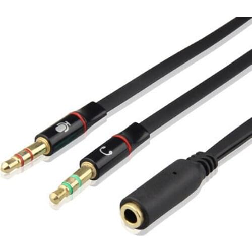 3.5mm Jack Microphone Headset Audio Splitter Cable Female to 2 Male Headphone Mic Aux Extension Cables For phone Computer Cabo