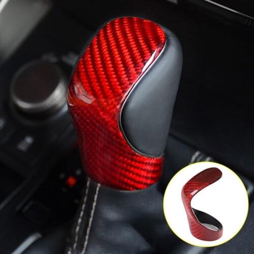 Car Red Carbon Fiber Gear Shift Knob Cover Trim Fit for Lexus ES300h ES350 GS200t GS350 IS250 NX200t RX350 RC 2016 2017