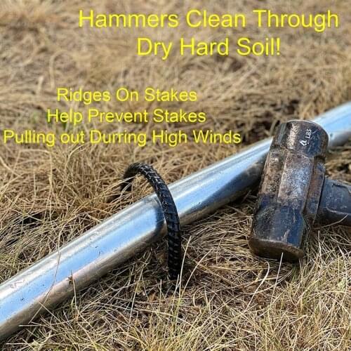 Trampolines Wind Stakes Black Powder Coated Rebar Steel-Heavy Duty U Shape Ground Anchors for Camping Tent-Garden Staple X3UA