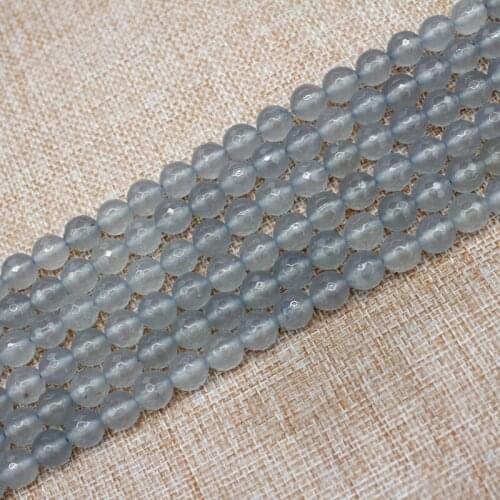 Natural Stone Beads FacetedJades Jaspers Round Spacer Loose Beads For Jewelry Making DIY Bracelet & Necklace
