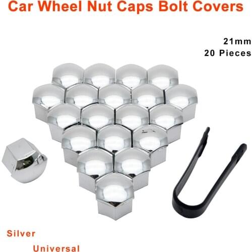 21MM UNIVERSAL Chrome Car Wheel Nut Bolt Covers Caps Silver For Any Car New Wheel Nut Caps 20 pcs/set