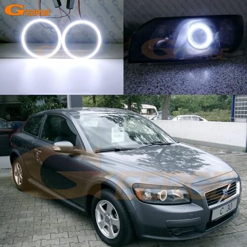 For Volvo C30 2006 2007 2008 2009 pre Facelift Excellent Ultra bright COB led angel eyes halo rings Day Light