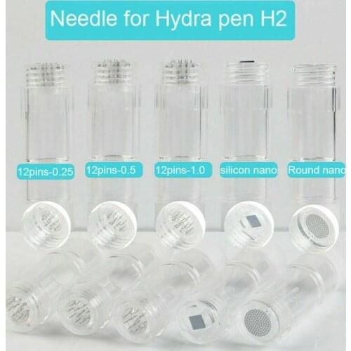 FDA 50pcs New Hydra.Pen H2 12 Pin Nano Derma Pen Cartridge Different Essence Derma Stamp Cartridges Skin Care Micro Needlin MTS