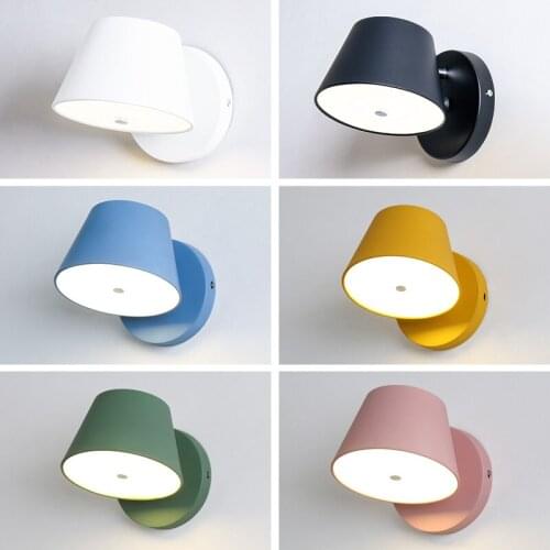 Nordic creative wall lamp 360 degree rotating living room bedroom bedside lamp hotel stairs aisle wall lamp WF921450