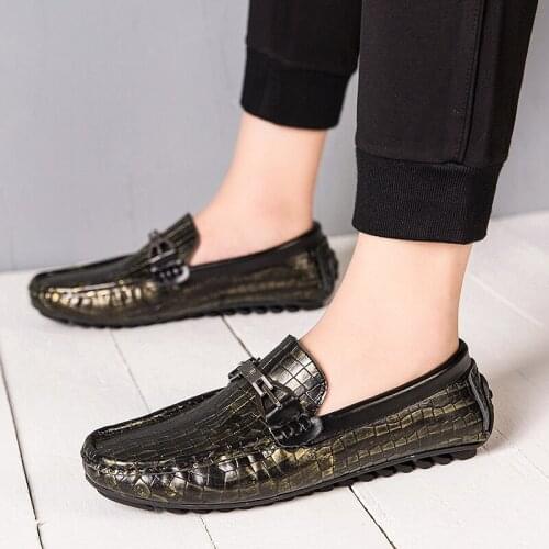 2019 spring and autumn mens brand mens shoes loafers luxury shoes mens fashion golden outdoor waterproof non-slip loafers