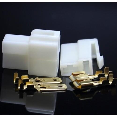 50sets 6.3mm 2Way Electrical automotive wire Connector Kits Male Female socket plug terminal for Motorcycle Car