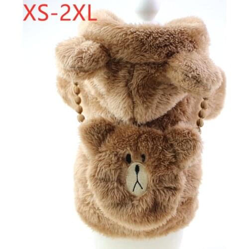 New Autumn Winter Dog Clothes For Small Dogs Girl Boy Xs Dog Coat Teddy Thick Velvet Hoodie Cover Legs Pink Puppy Pet Clothing