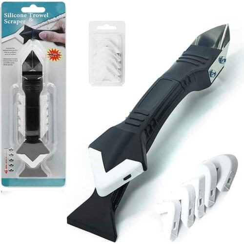 3 In 1 Silicone Caulking Tools Glass Glue Angle Scraper Stainless Steelhead Caulk Remover and Sealant Scraper