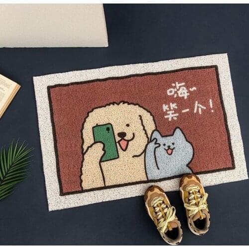 Cute Home Silk Ring Door Mats Door Mats Non-slip Floor Mats Bedroom Bathroom Door Mats Wear-resistant Pvc Floor Mats Room Rugs