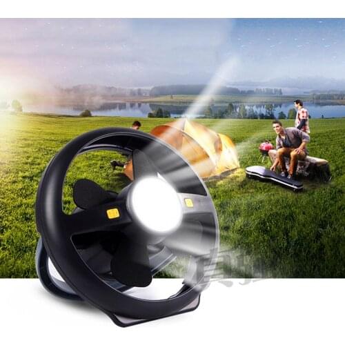 LED Camping Lantern Outdoor 10 LED Tent Light With Fan Survival Kit Portable USB Rechargeable Power Bank For Hiking Hurricane