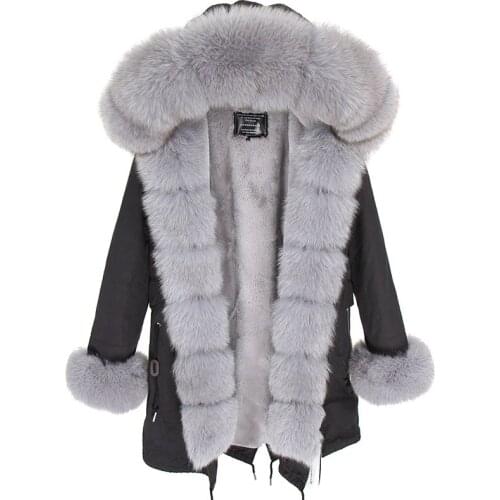 Brand 2020 new long Camouflage winter jacket women outwear thick parkas natural real fox fur collar coat hooded pelliccia