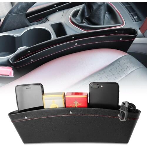 For Hyundai solaris i30 tucson 2017 ix35 accent Infiniti Jaguar 1PC Car Seat Gap Boxes leather Organizer Phone Holder