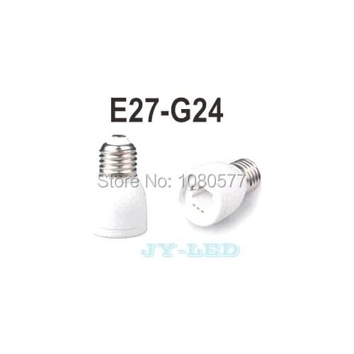 10pcs/lot + E27-G24 Lamp Holder Converter Socket, Lamp Holder Adapter Light Bulb Plug Extender free shipping