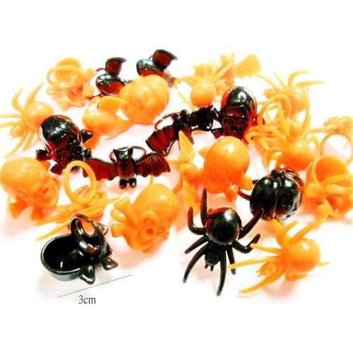 100 piece Halloween pumpkin witch Skull Bat Rings Pinata Bag Filler Loot Gag Fun Joke Party Favors Restaurant wholesales gift
